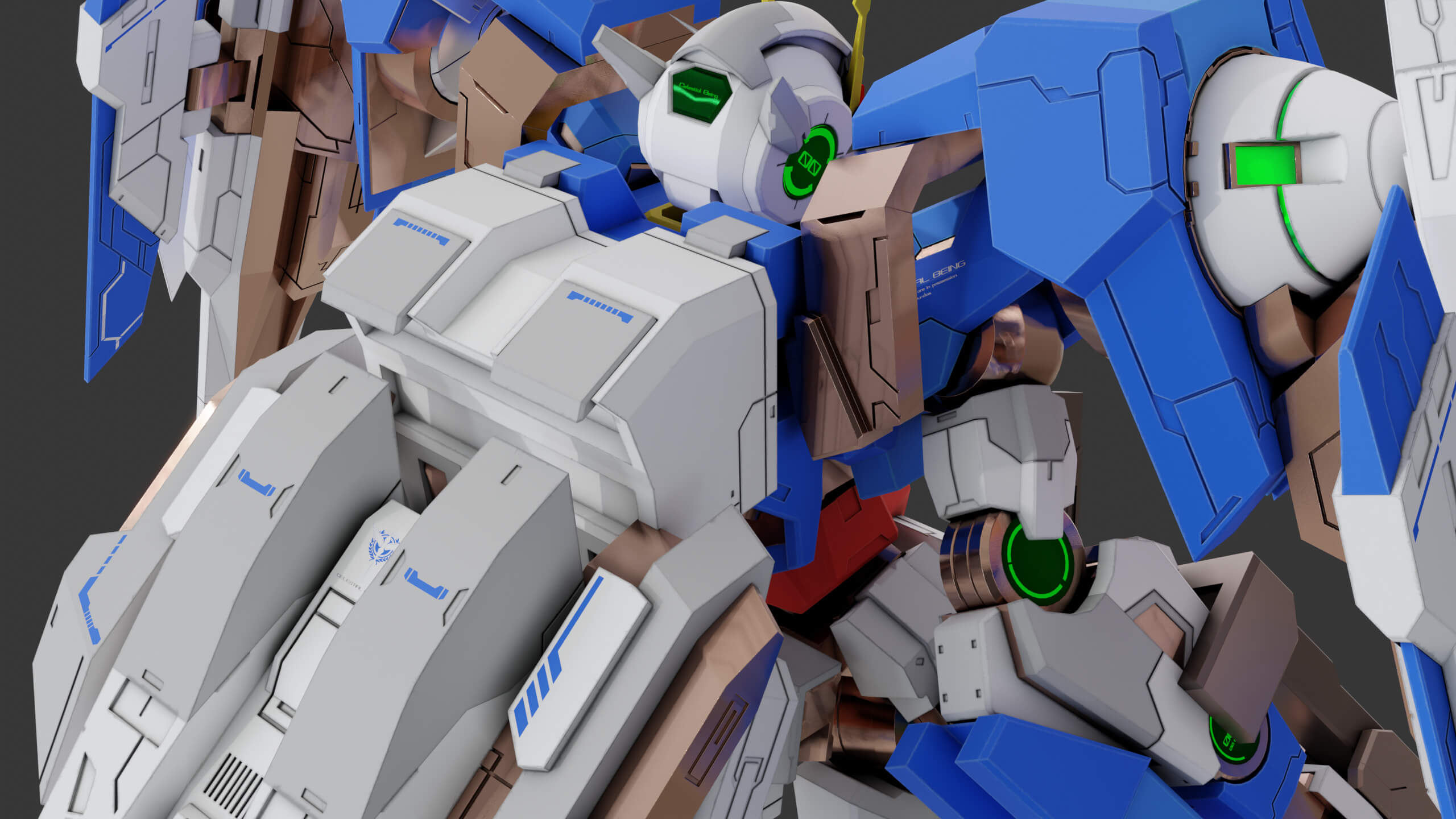 00 Raiser Gundam - Rigged 3D Model by Akbar_Indra