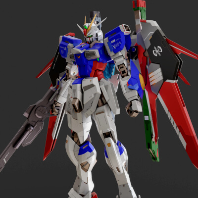 Mecha Destiny Impulse Gundam Custom - Rigged