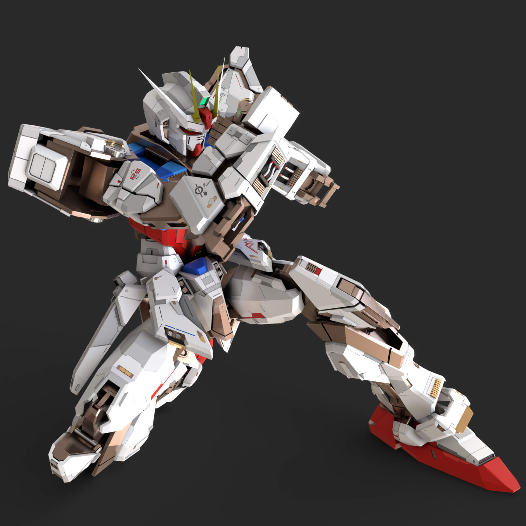Sword Strike Gundam Remake - Rigged 3D Model by Akbar_Indra