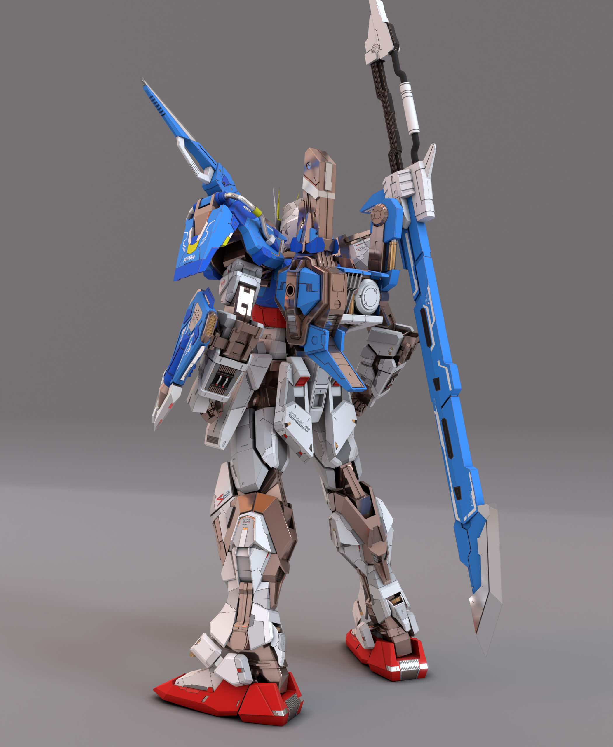 Sword Strike Gundam Remake - Rigged 3D Model by Akbar_Indra