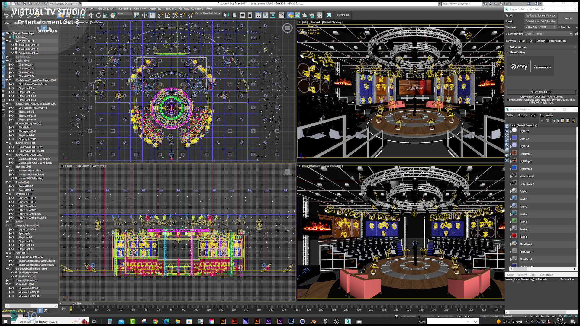 Virtual TV Studio Sets - Collection Vol 15 - 4 PCS Design 3D Model by ...