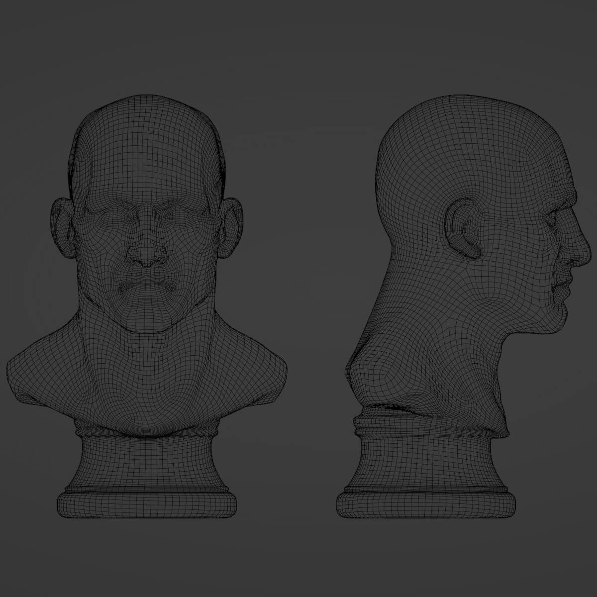 Male Bust Statue - 3D Model by alba