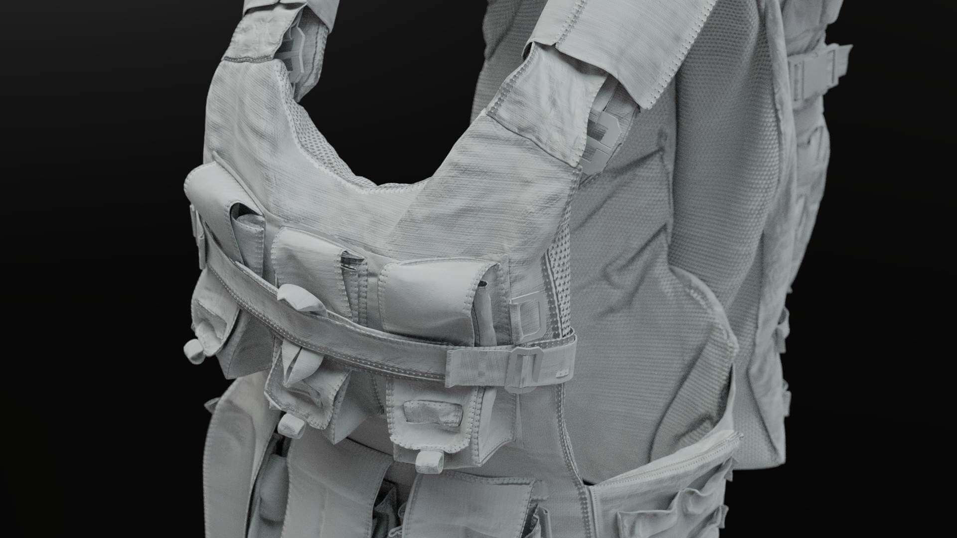 Bulletproof Ballistic Vest with Backpack 3D Model by Albin