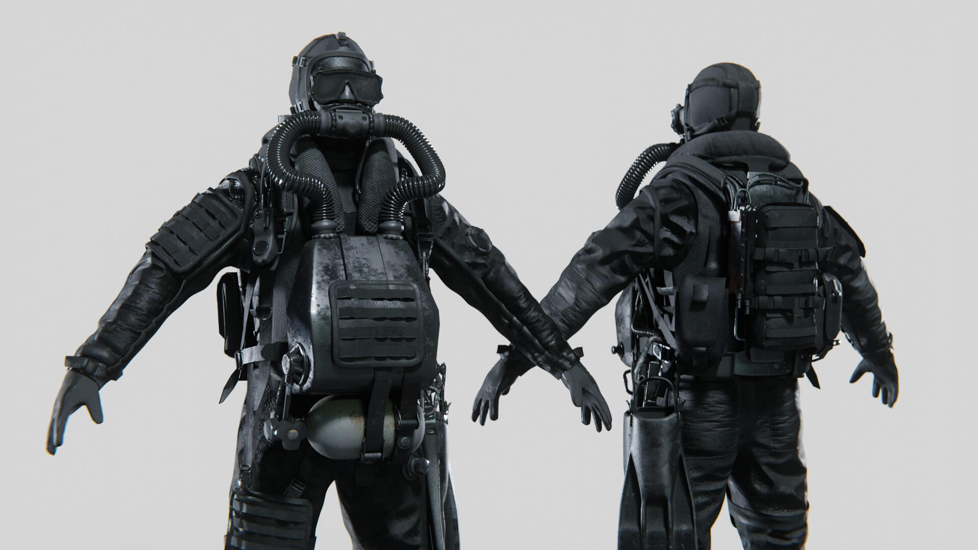 Soldier Diver Drysuit 3D Model by Albin