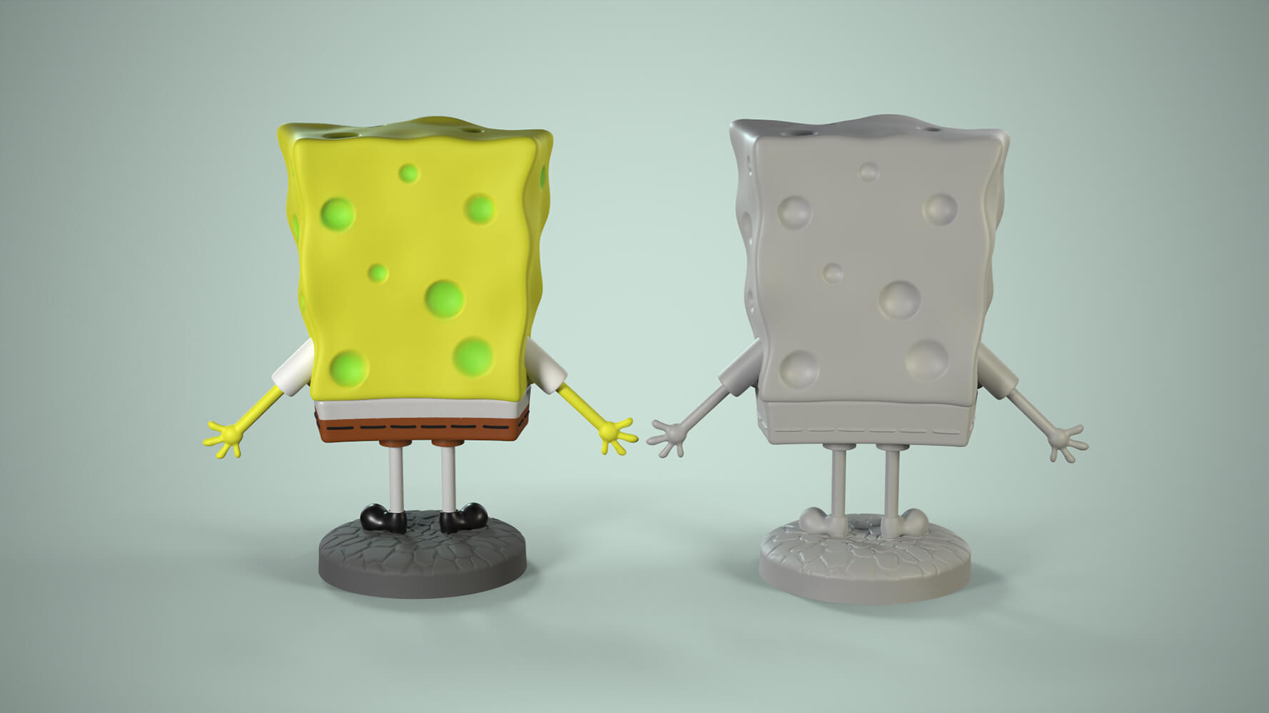 Sponge Bob - Square Pants 3D Print Model by AleksGuly