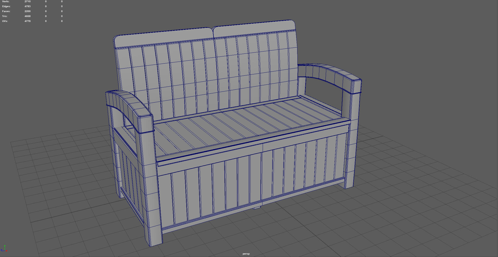 Garden Bench - 3D Model by alenfsl