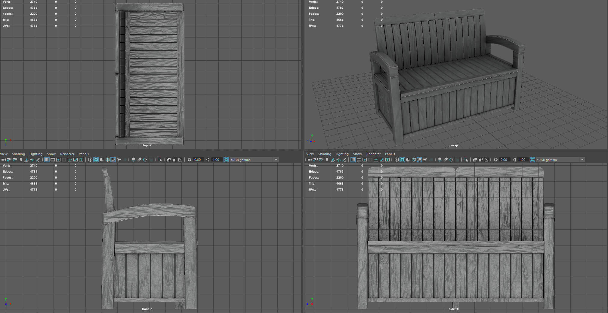Garden Bench - 3D Model by alenfsl