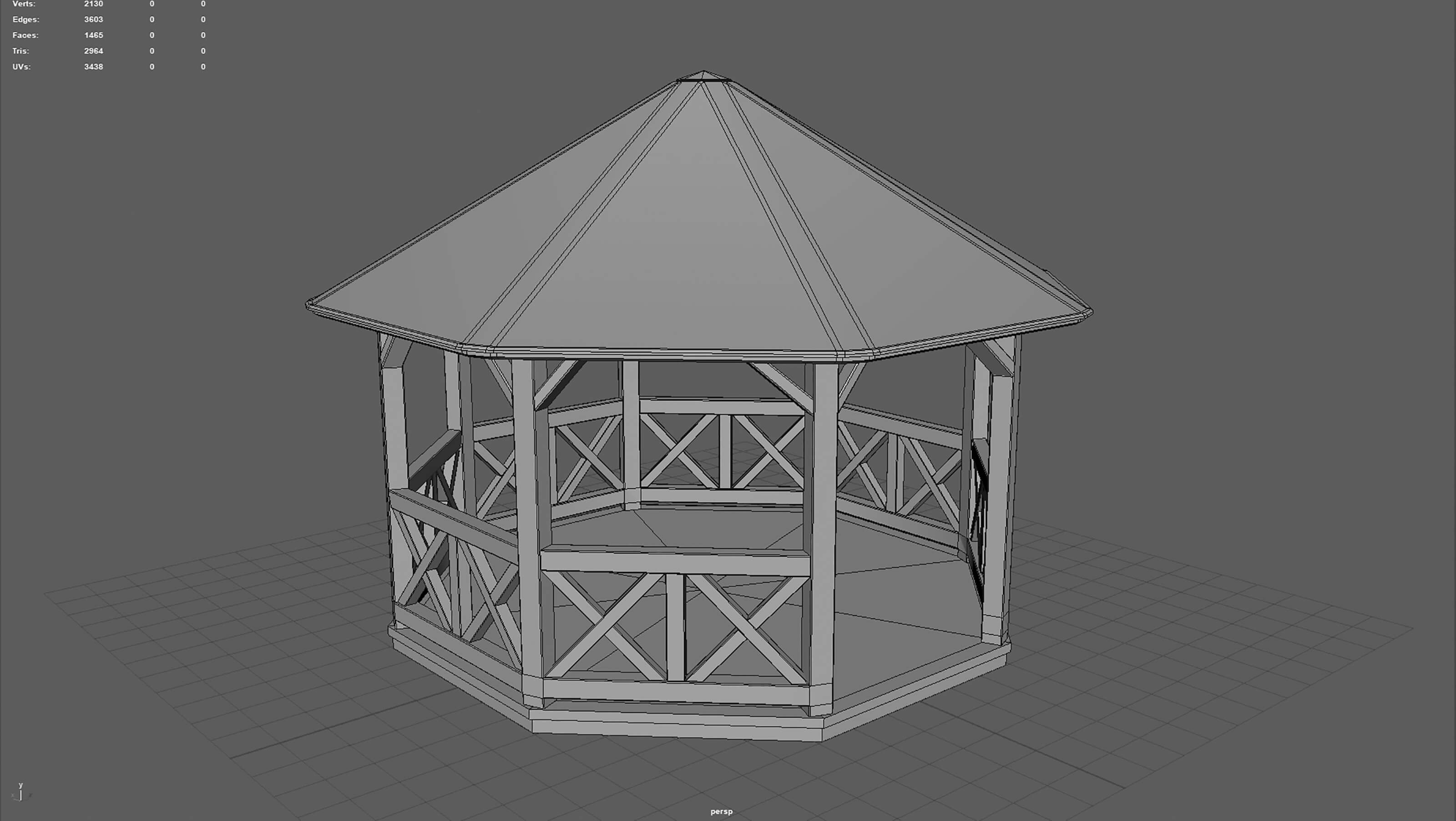 Garden Gazebo 3D Model by alenfsl