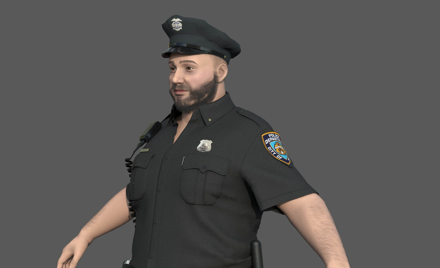 Police Officer 2 Black Uniform 3D Model by alenfsl