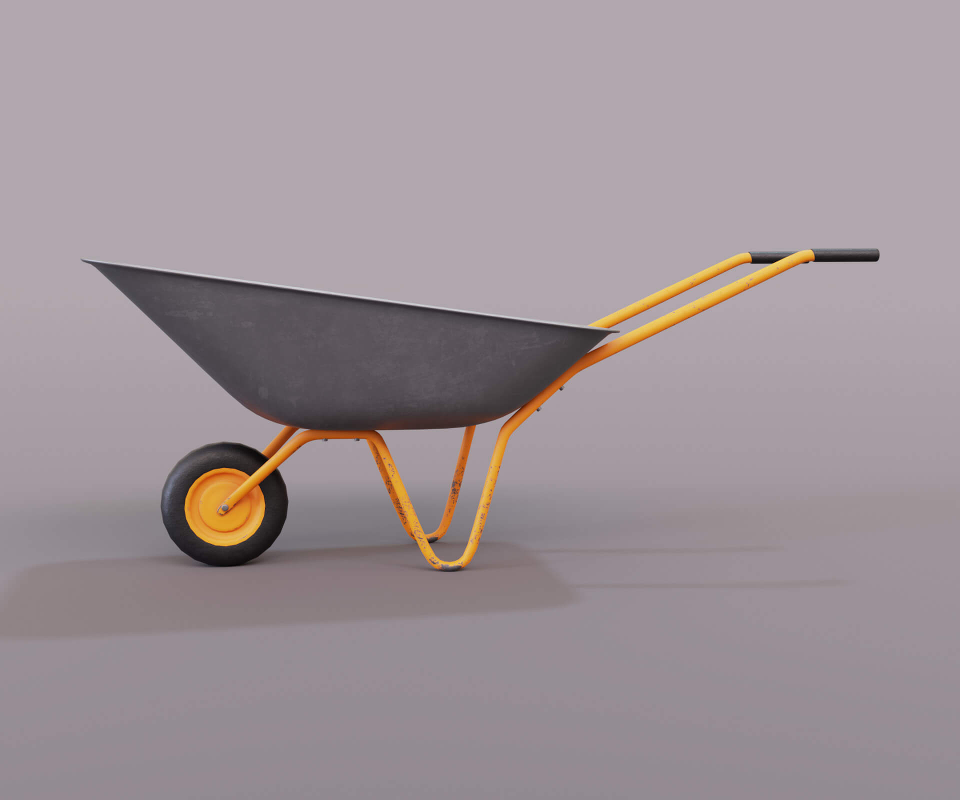 Wheelbarrow Reference Orange Wheelbarrow - 3D Model by AleoPix