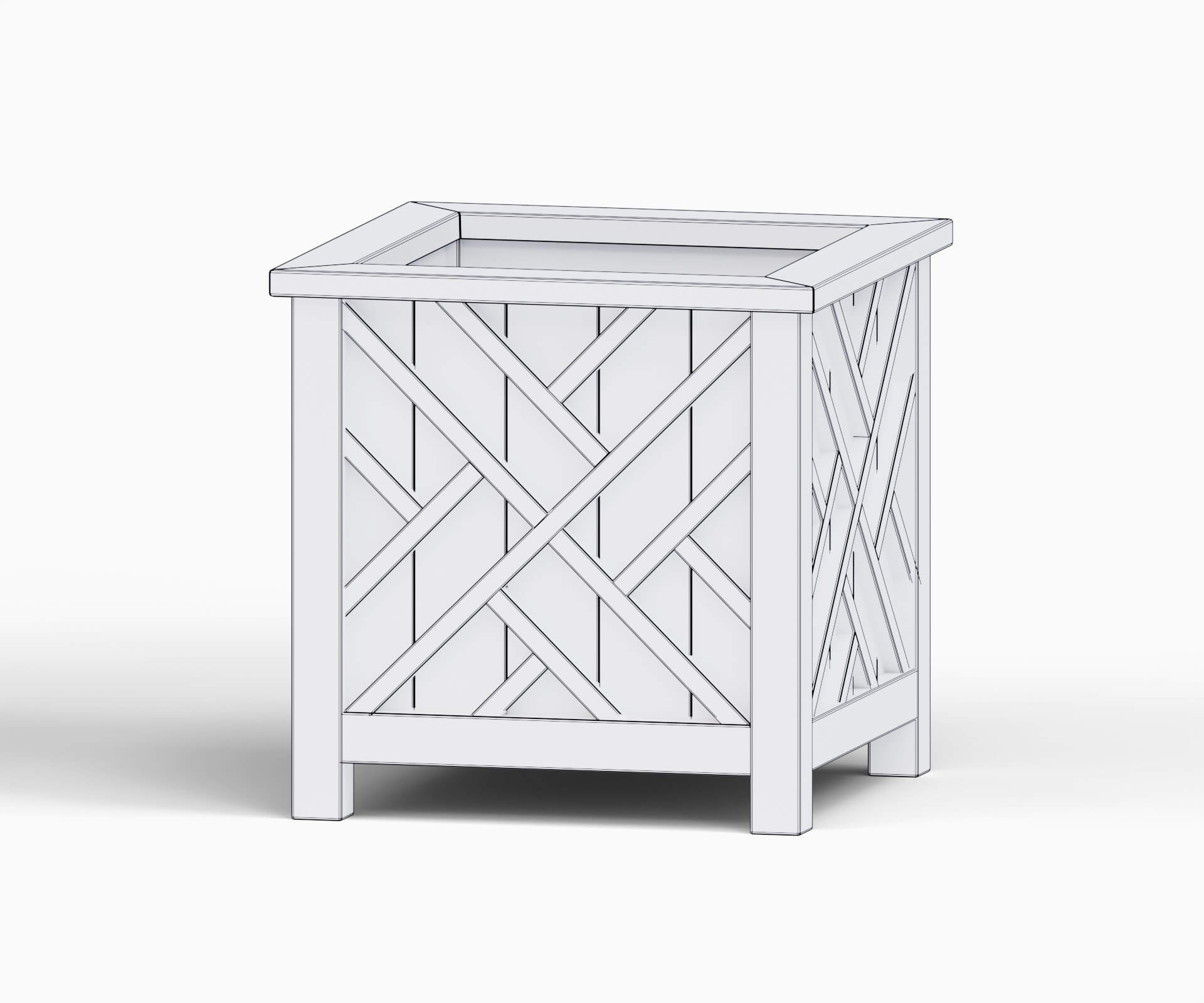 Wooden Flower Box - 3D Model by AleoPix