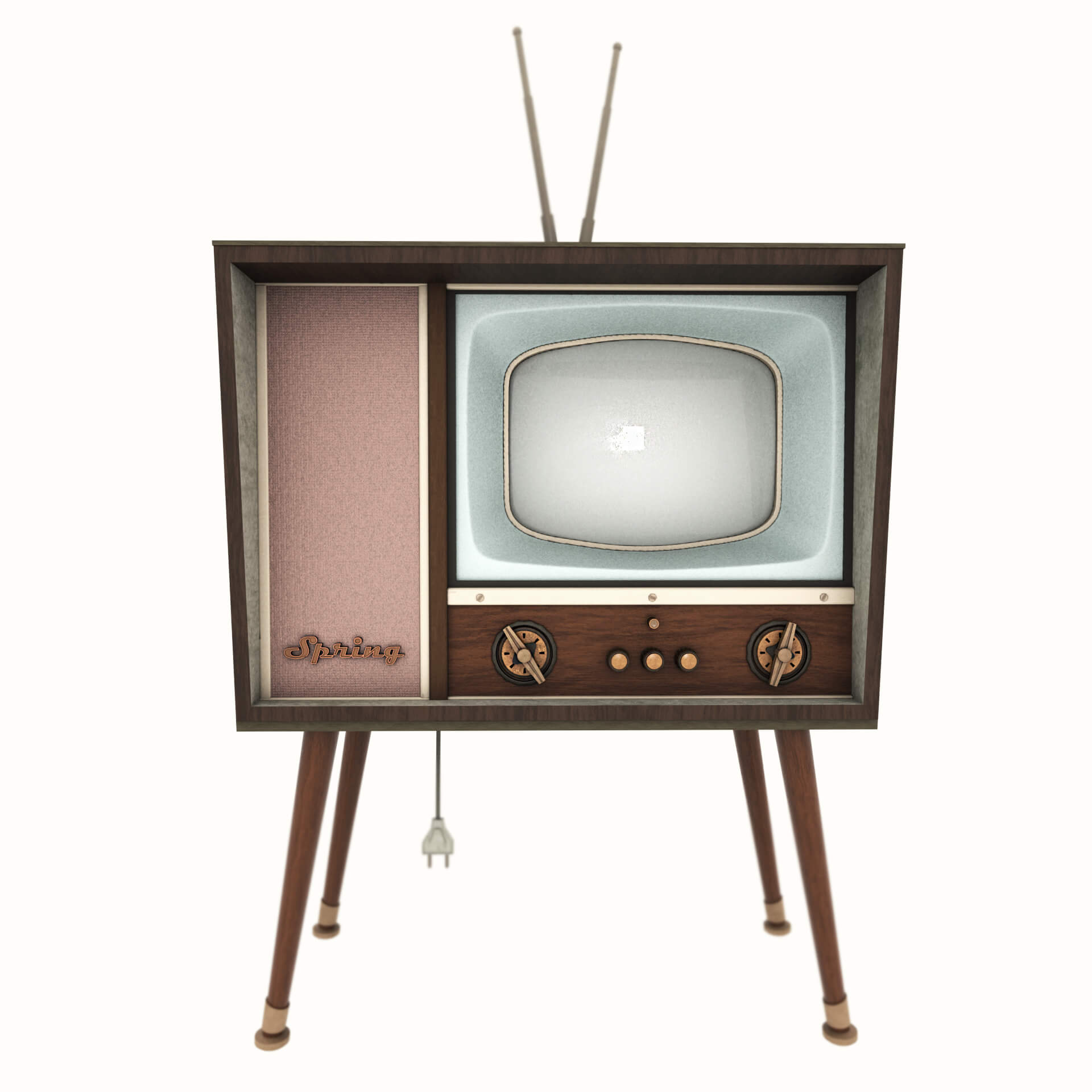 Retro TV From The Sixties 3D Model by Alessandro2595