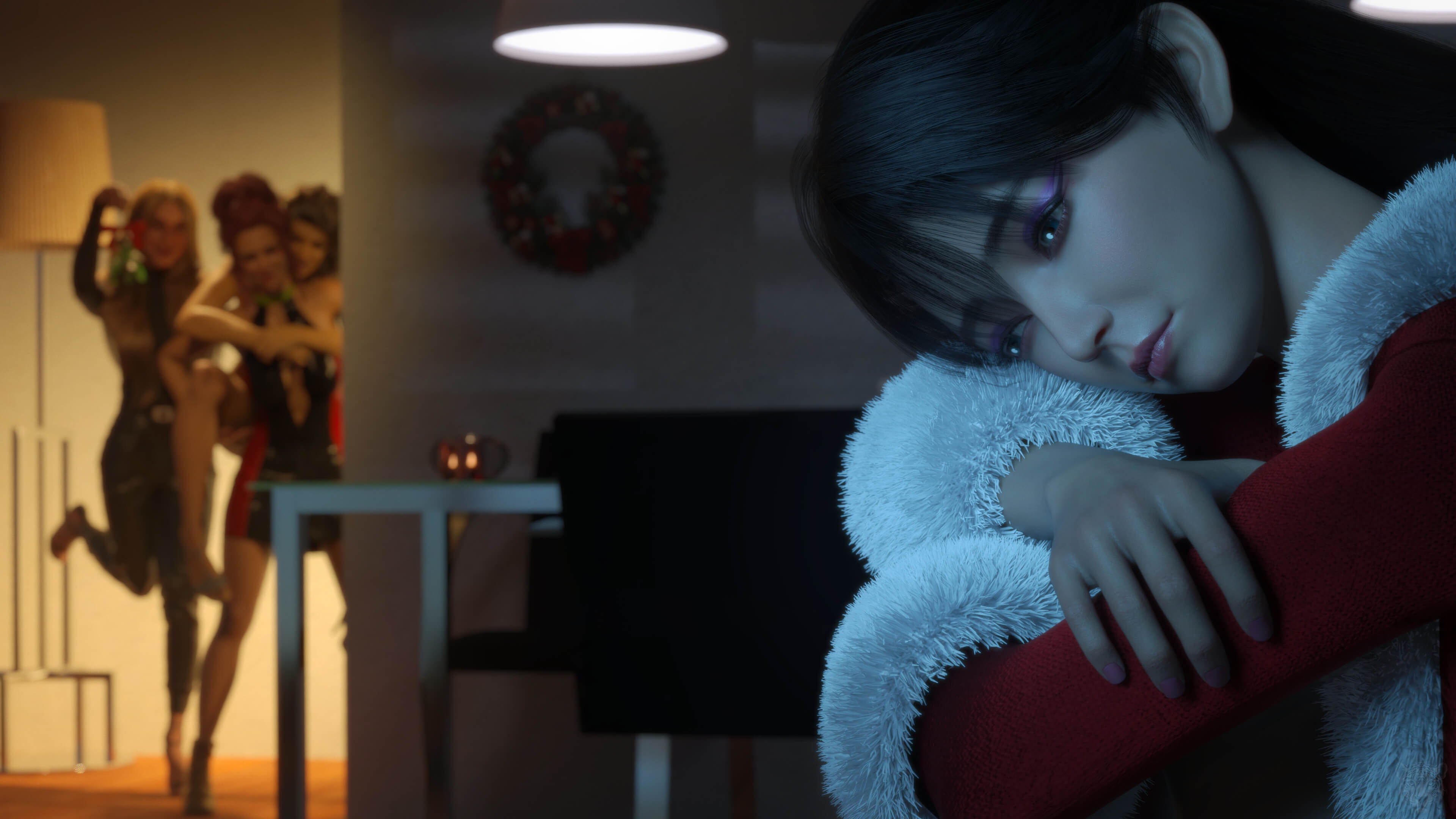 Alone on Christmas 3D Render, Digital Art by Alex Schead