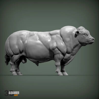 Belgian Blue Bull - 3D Model by Alexander3dart