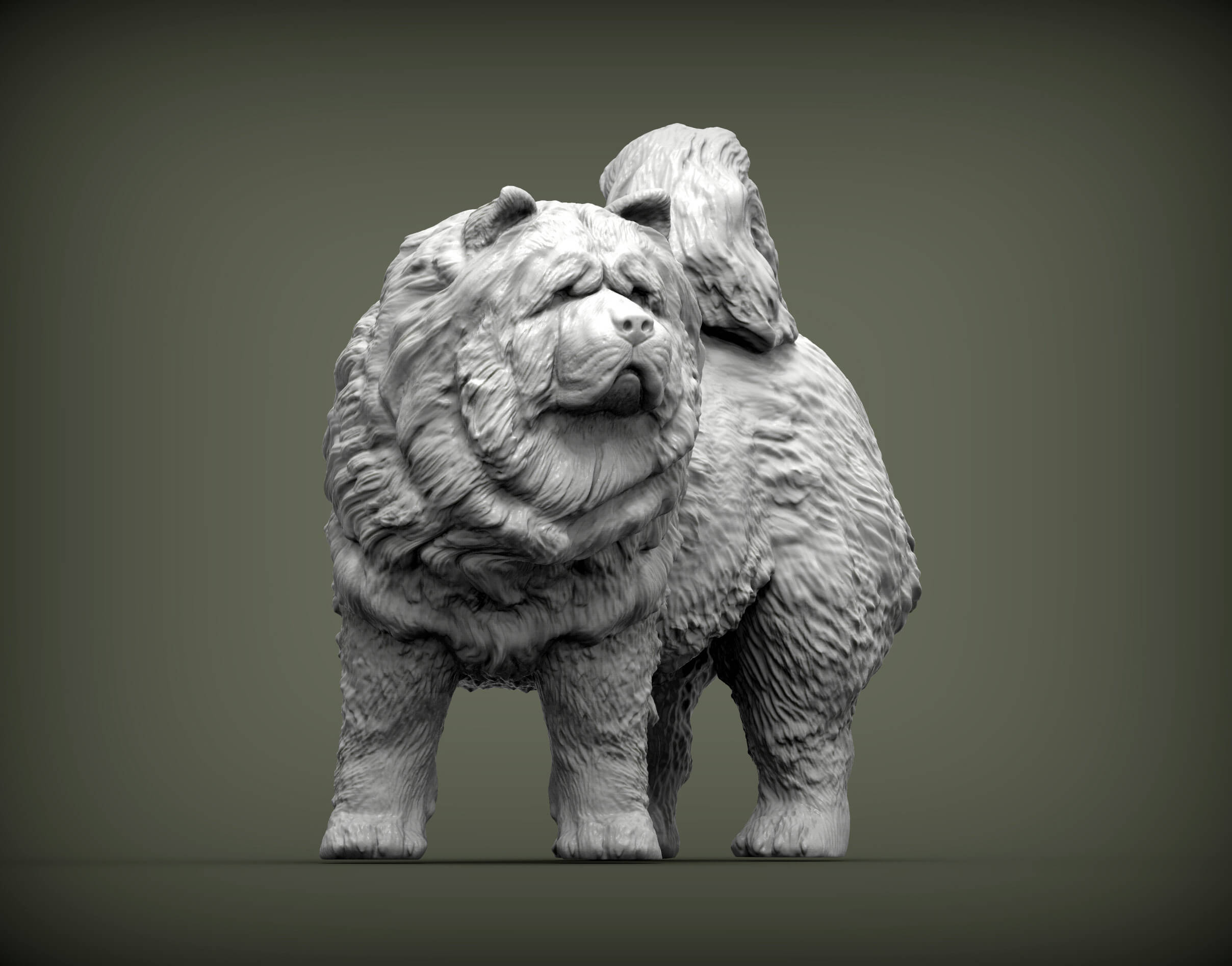 Chow Chow Statue of Dog 3D Print Model by Alexander3dart