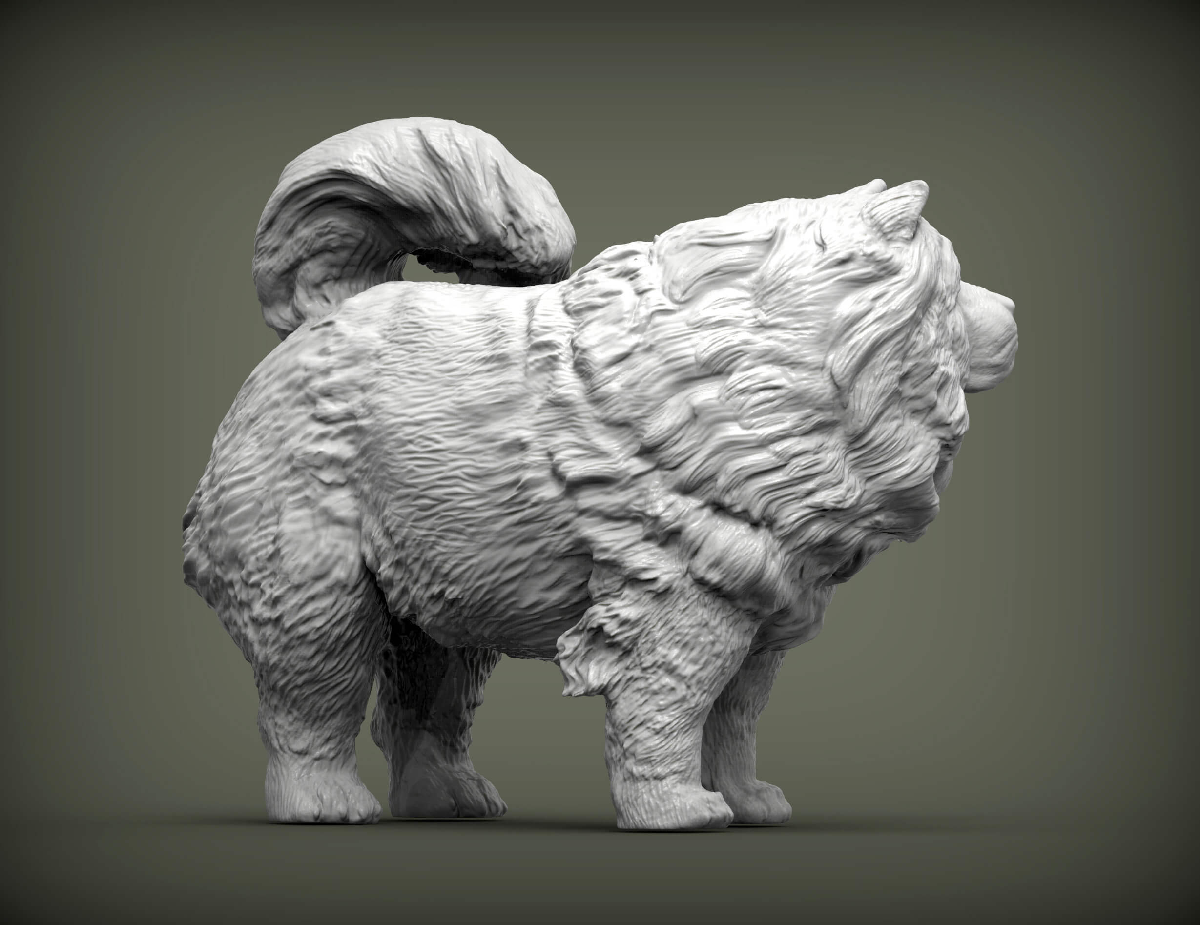 Chow Chow Statue of Dog 3D Print Model by Alexander3dart