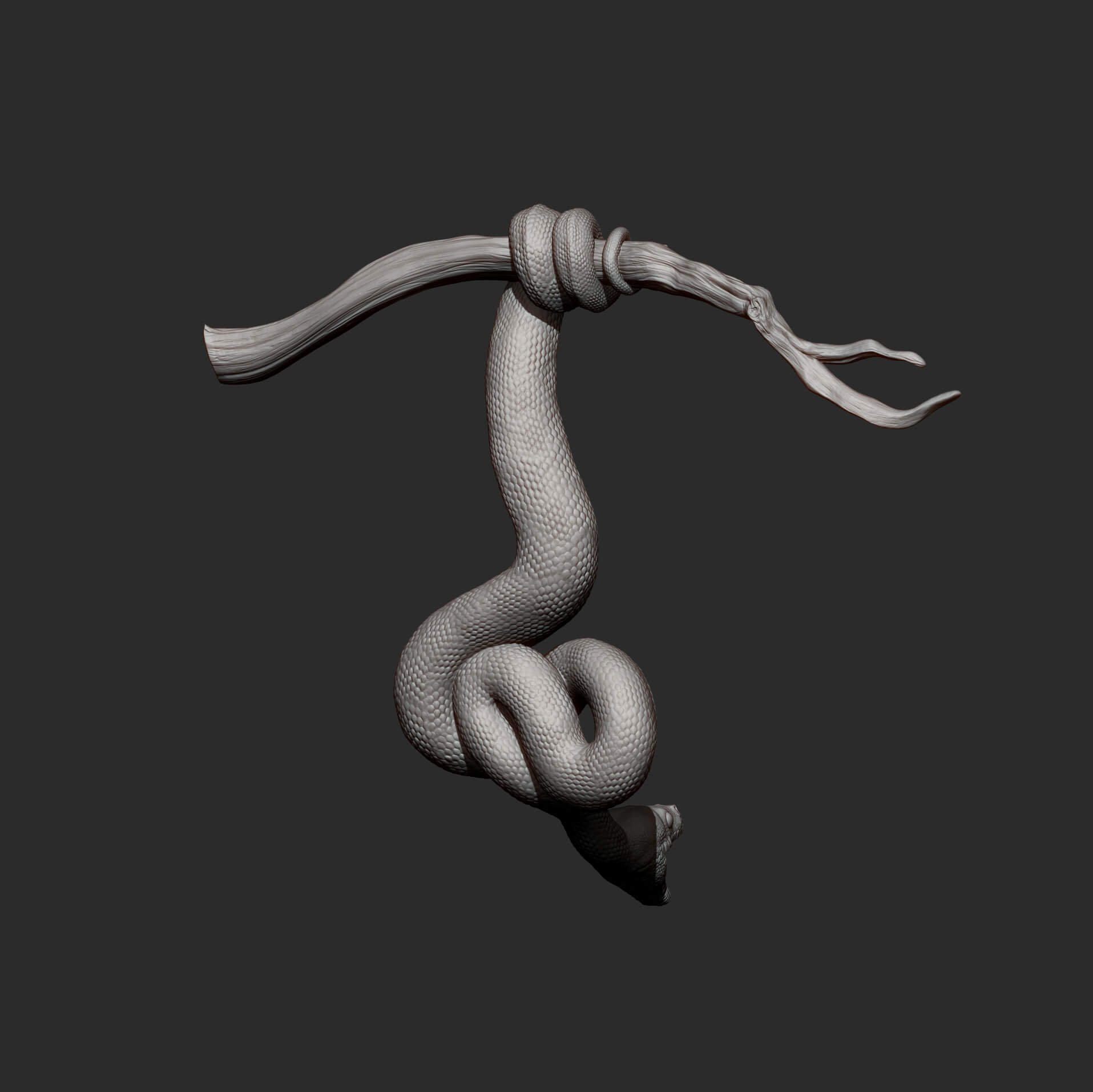 Green tree python sculpture - 3D Model by Alexander3dart