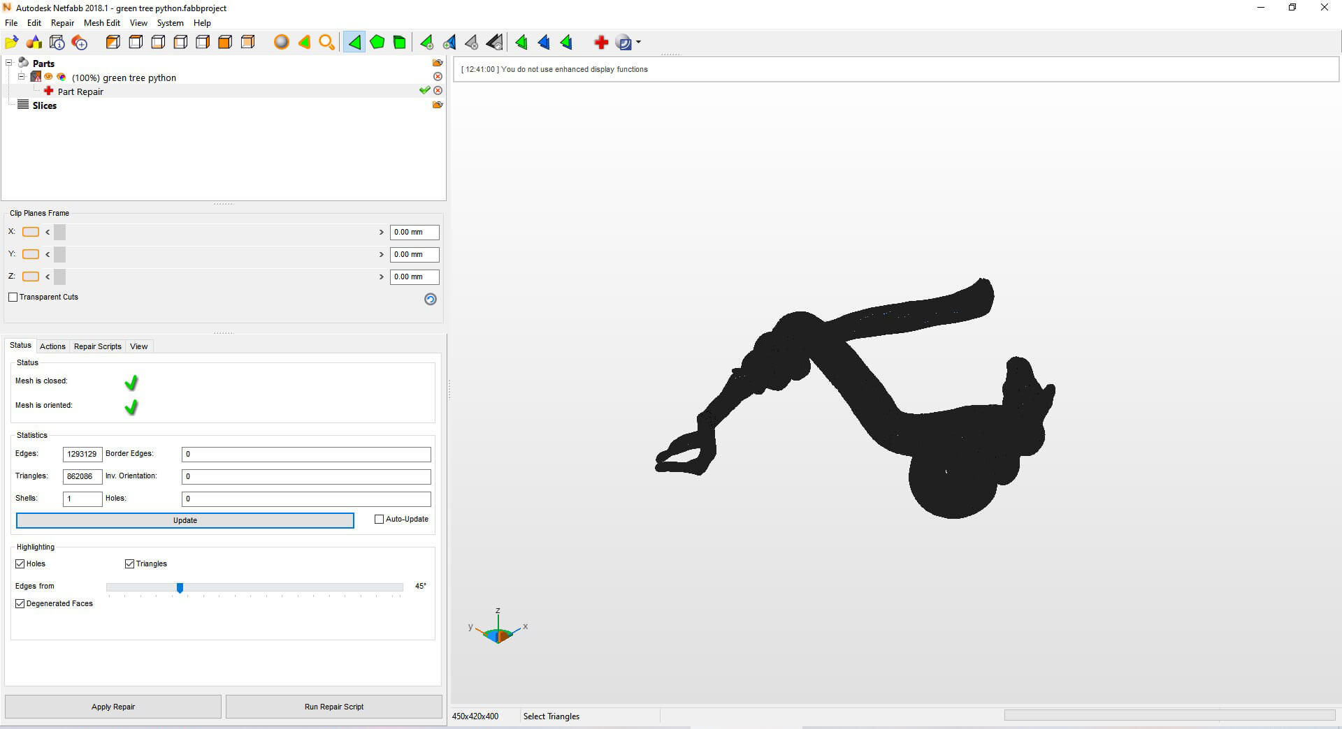 Green tree python sculpture - 3D Model by Alexander3dart