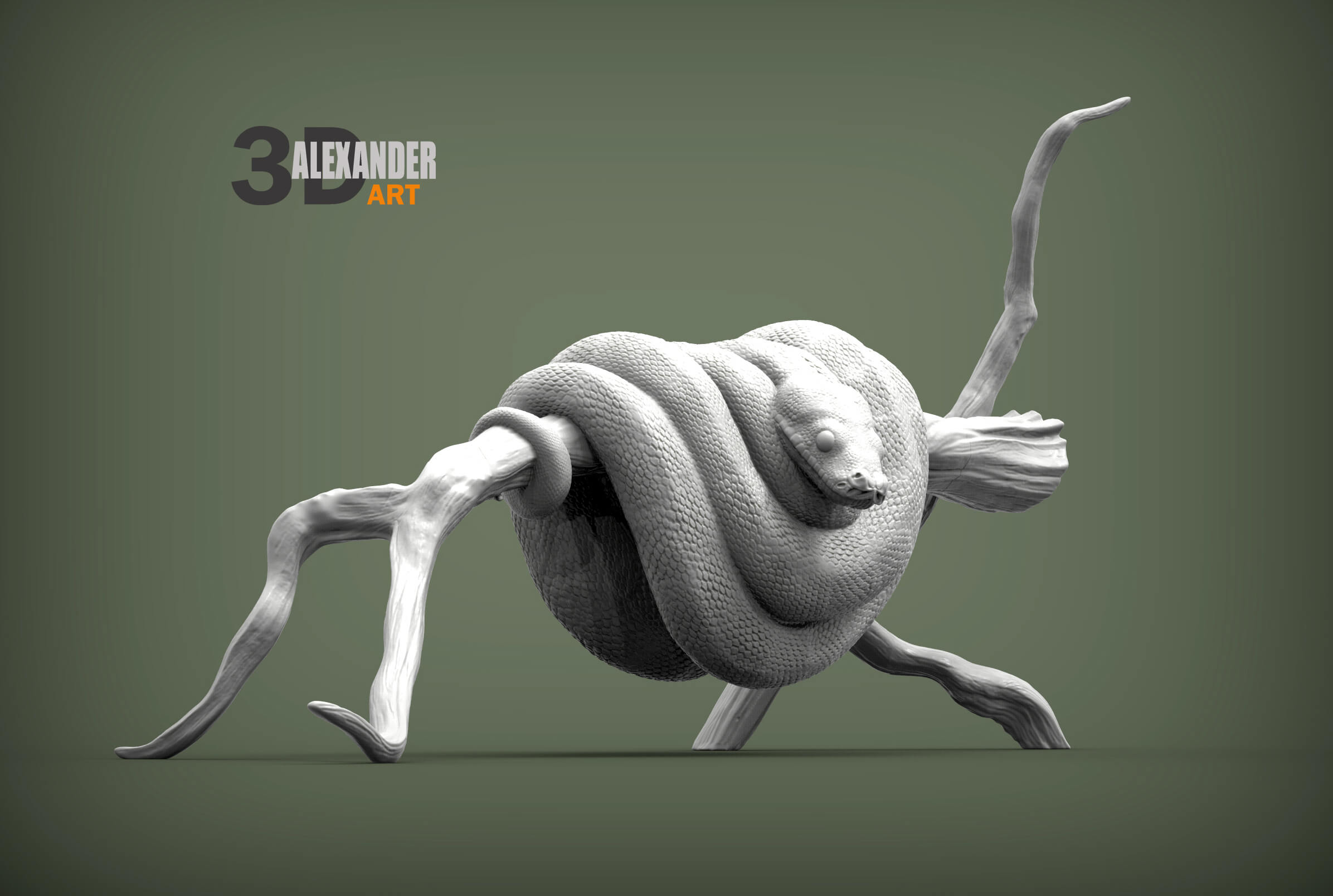 Green Tree Python - 3D Model by Alexander3dart