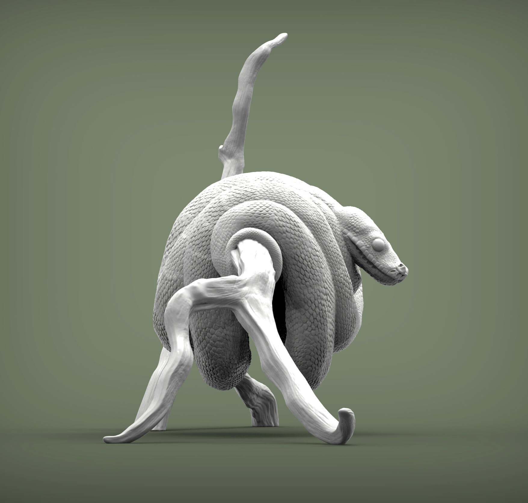 Green Tree Python - 3D Model by Alexander3dart