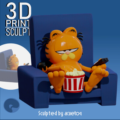 Garfield Watching TV