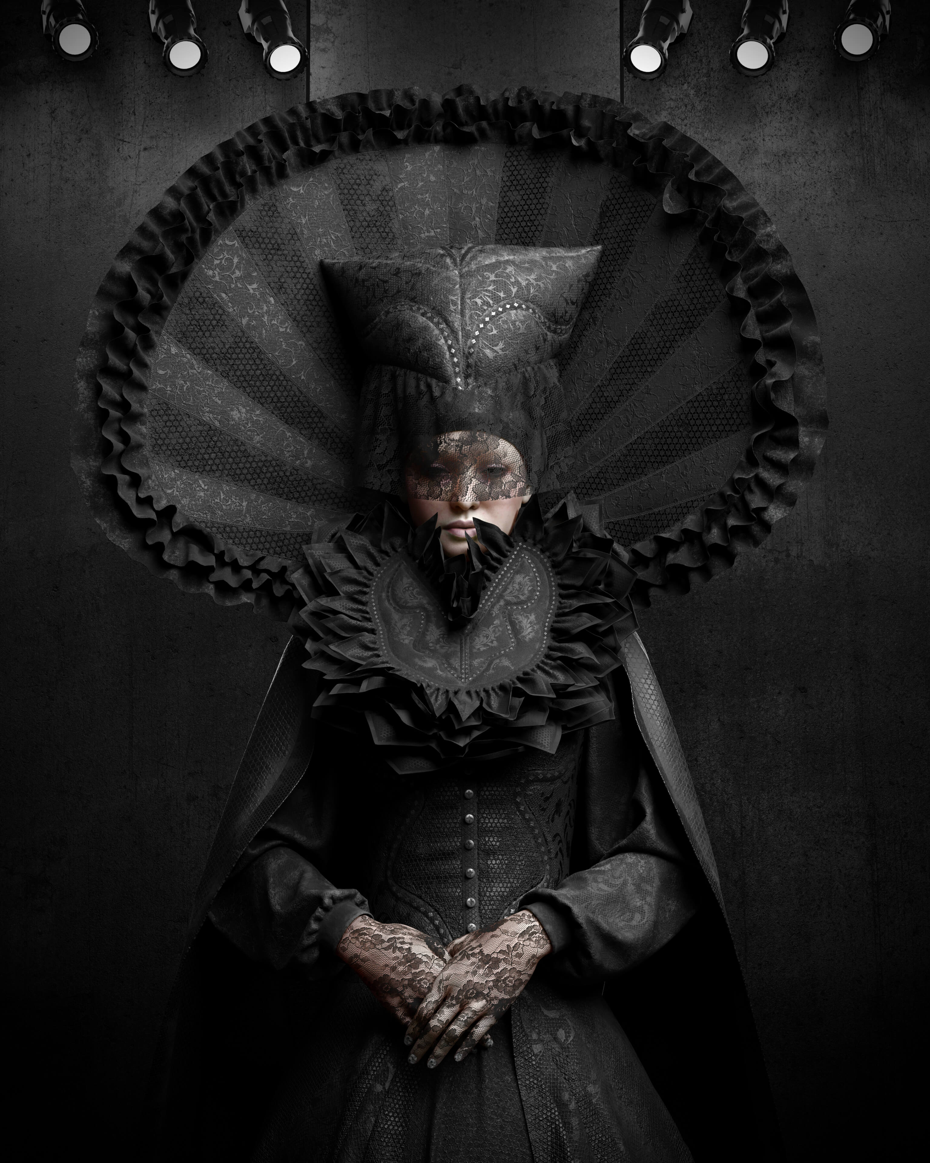 Queen in Black 3D Render, Digital Art by Alexandros Mentis