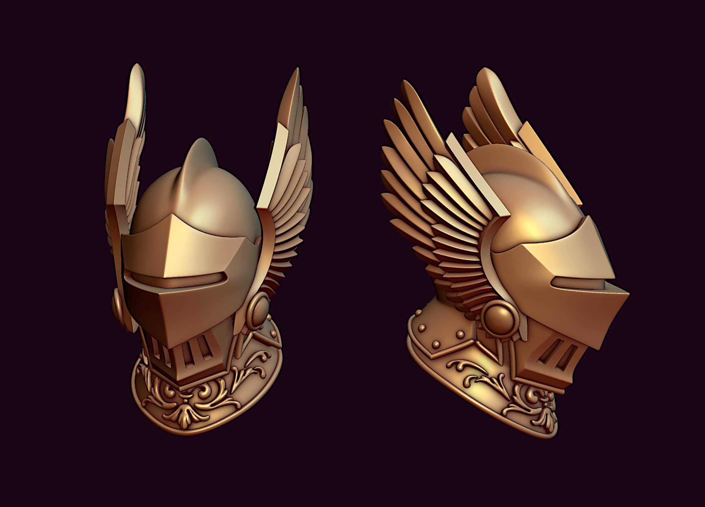 Knight Winged Helmet Bead 3D Print Model by alexkovalev