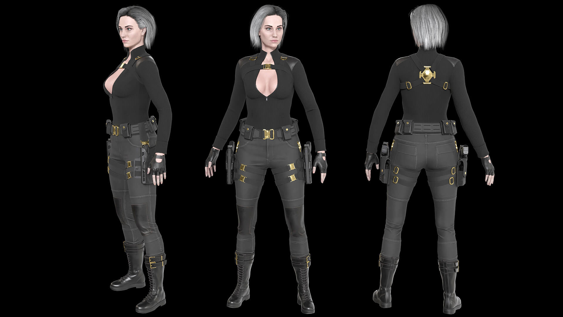 Spy Girl - Game Ready 3D Model by AlexN