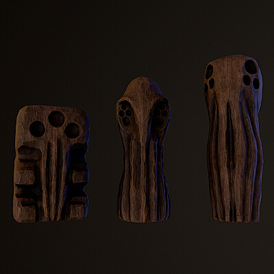 Game Ready Dark Fantasy Ancient Ritual Idols