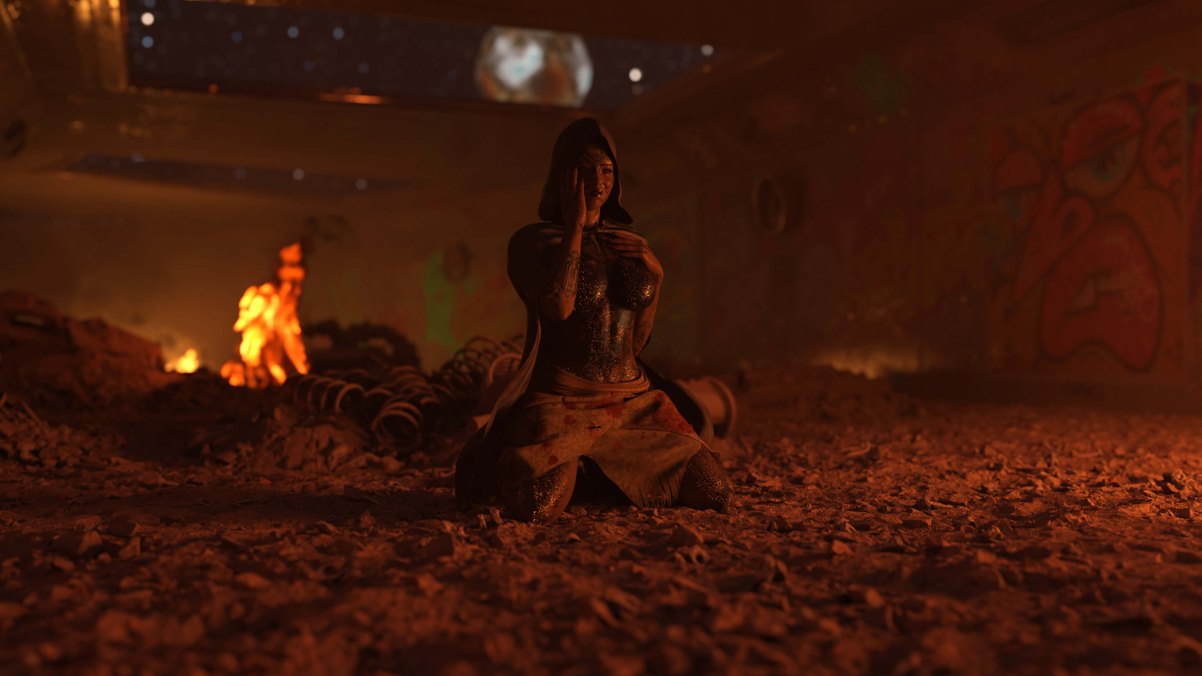 Alone in a desolate World 3D Render, Digital Art by AlfRaMusic