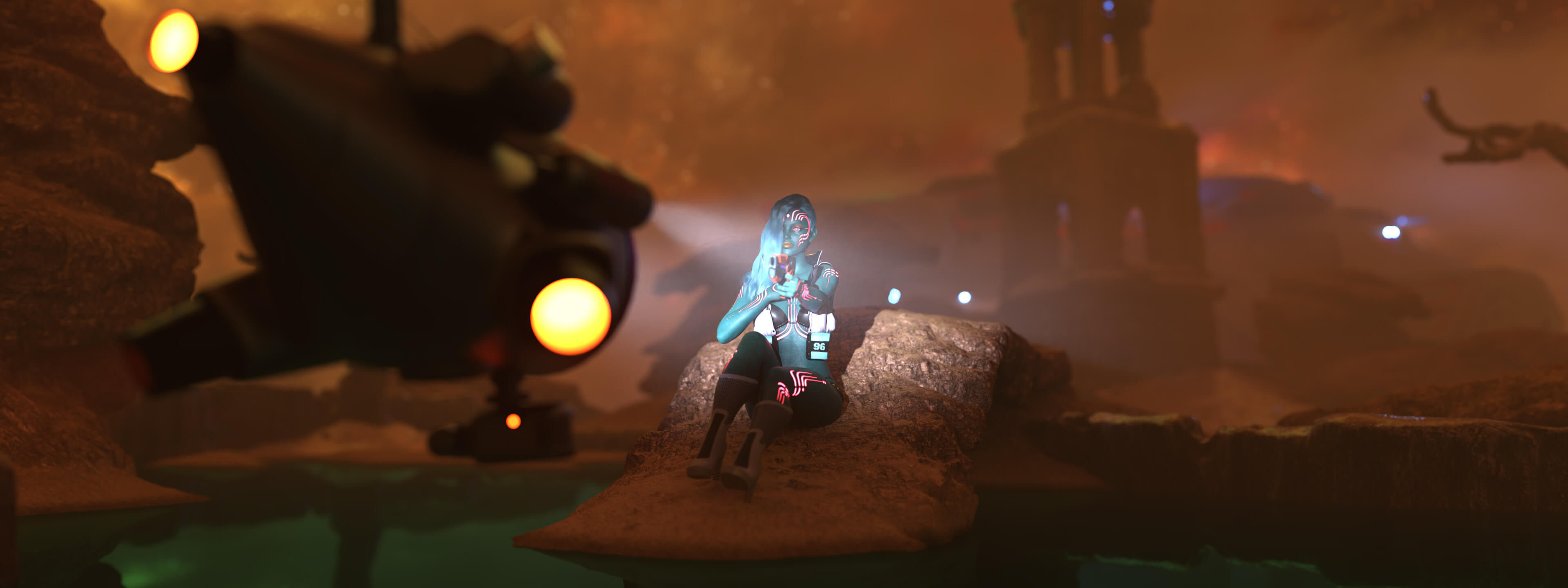 SURPRISE WHILE WAITING 3D Render, Digital Art by AlfRaMusic