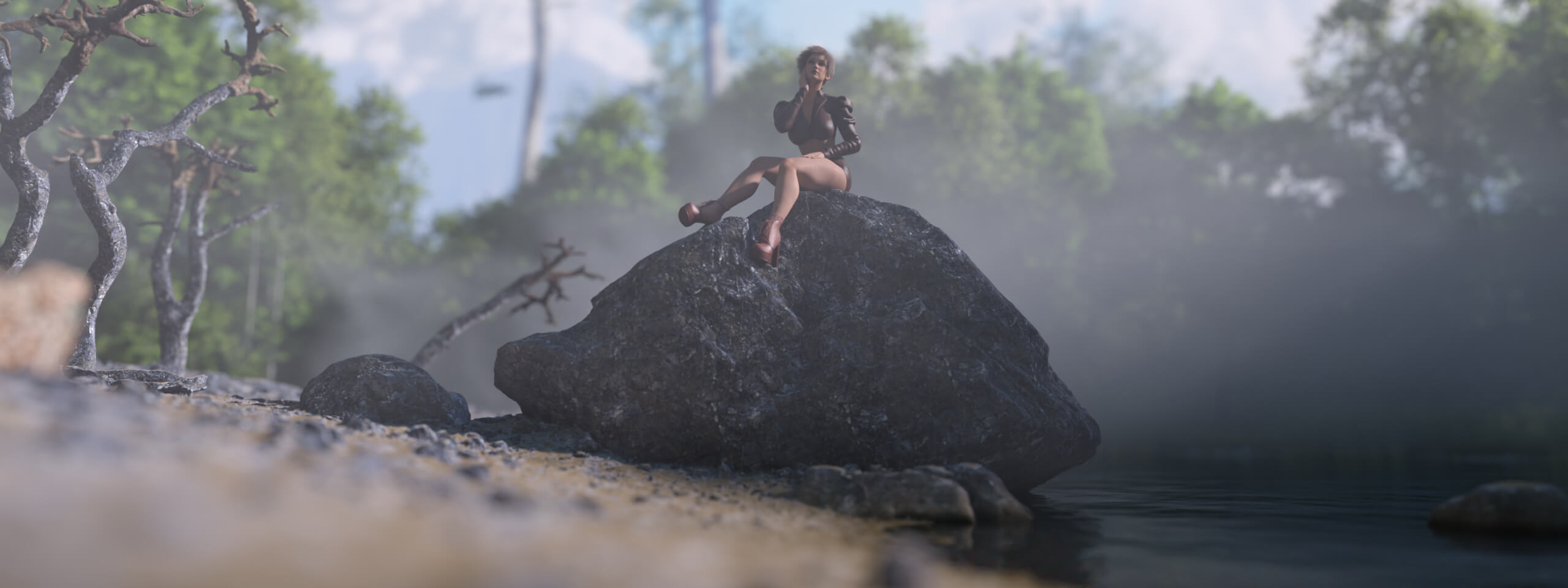 The Beach 3D Render, Digital Art by AlfRaMusic