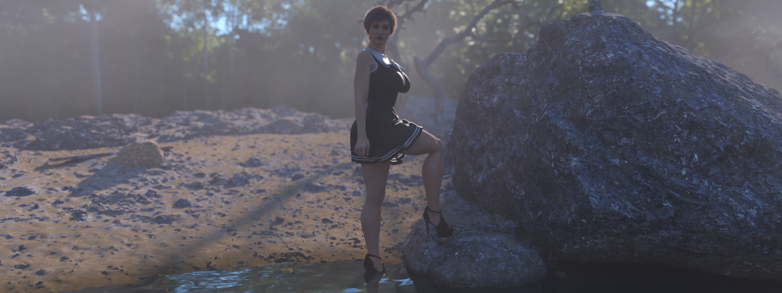 The Beach 3D Render, Digital Art by AlfRaMusic