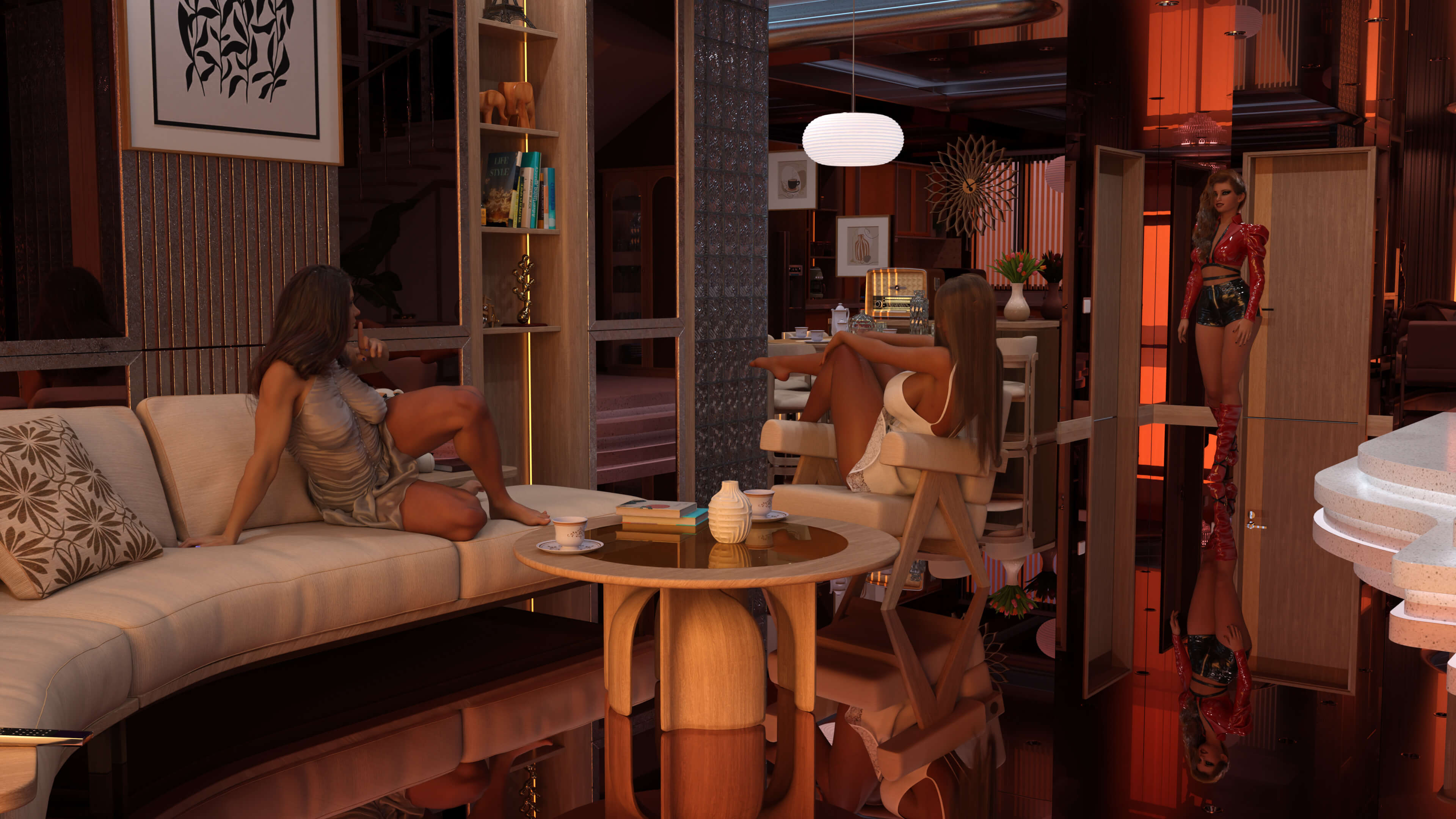 The living Room 1 3D Render, Digital Art by AlfRaMusic
