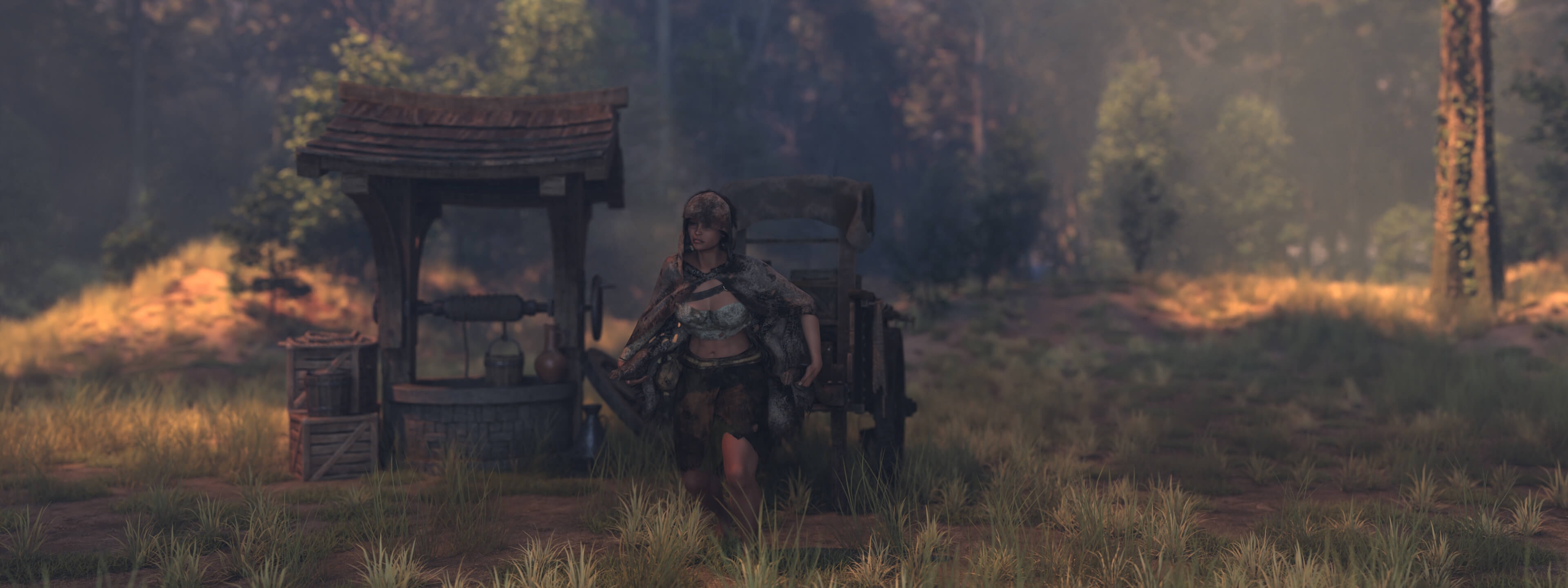 The Well in the Glade 3D Render, Digital Art by AlfRaMusic
