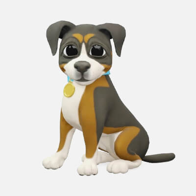 Fully Rigged and Animated Rover Cartoon Dog