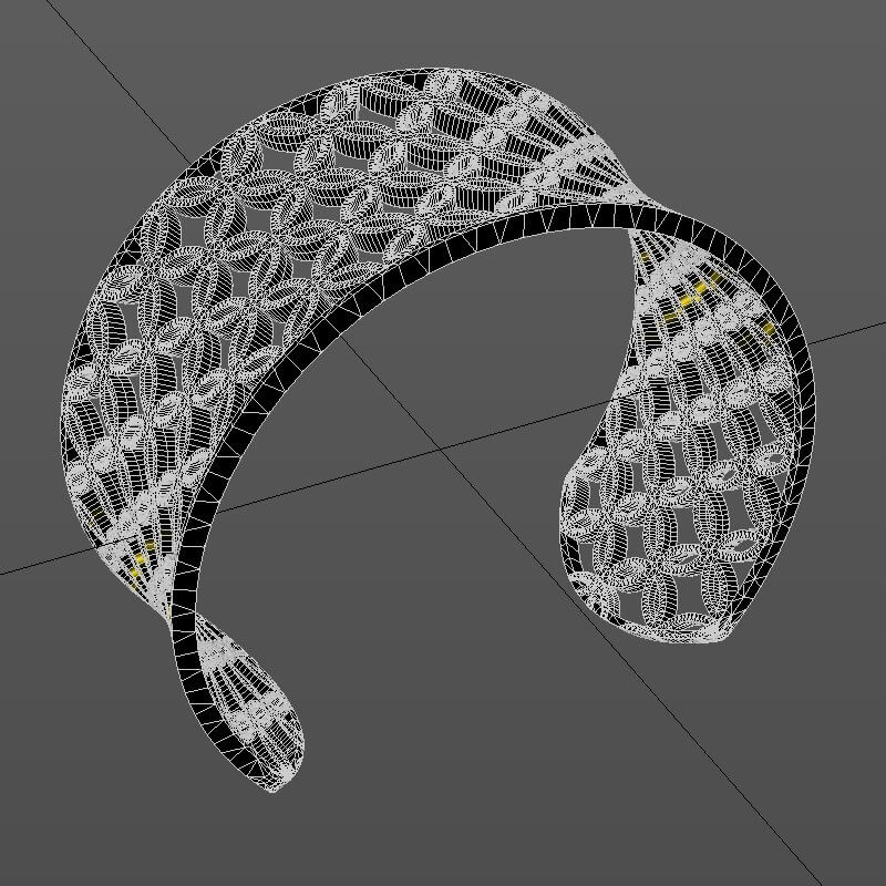 Golden Bracelet 3D Model by Alias3d