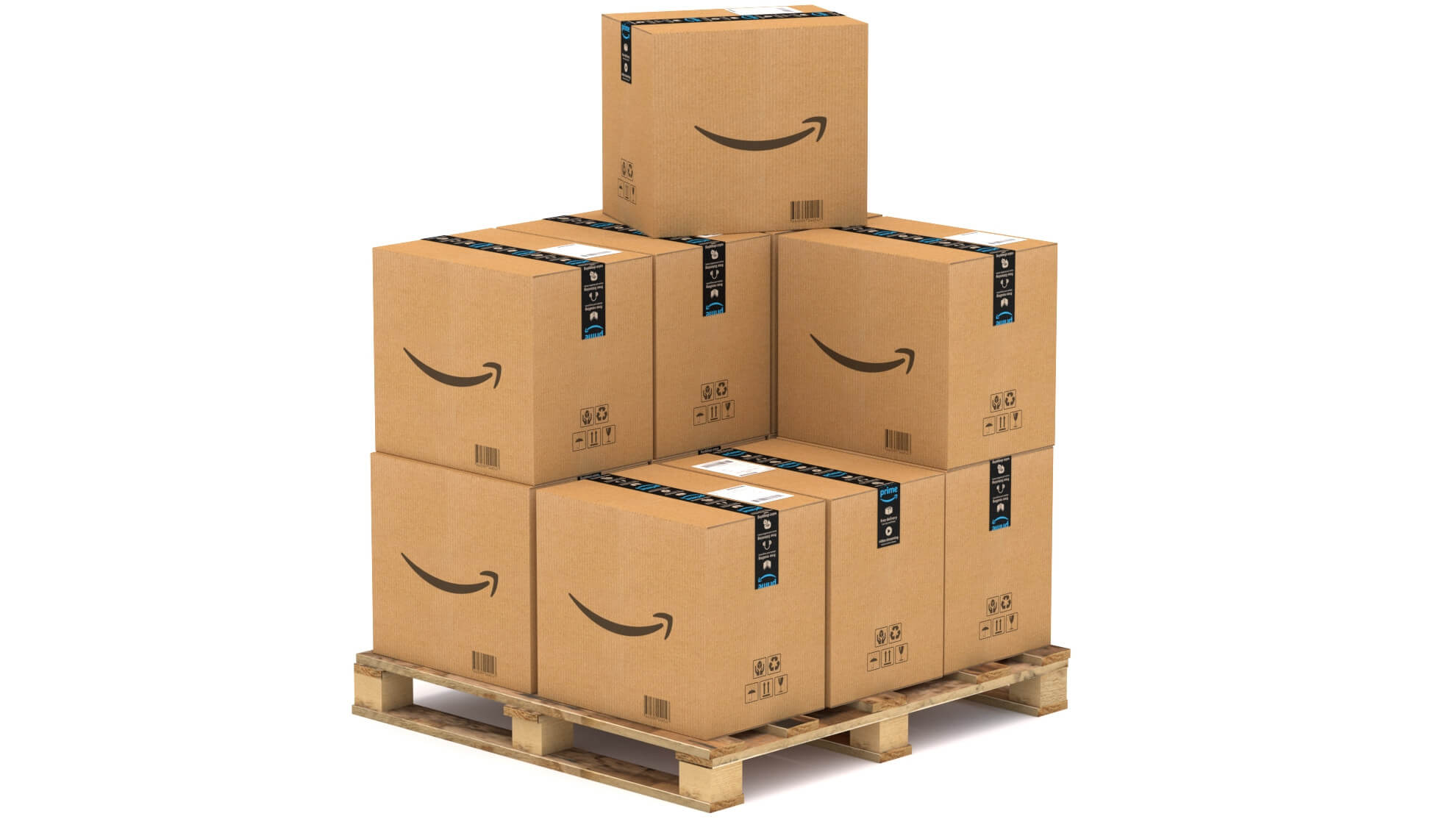 Amazon Cardboard Box With Pallet 3D Model by ALPHA3DST