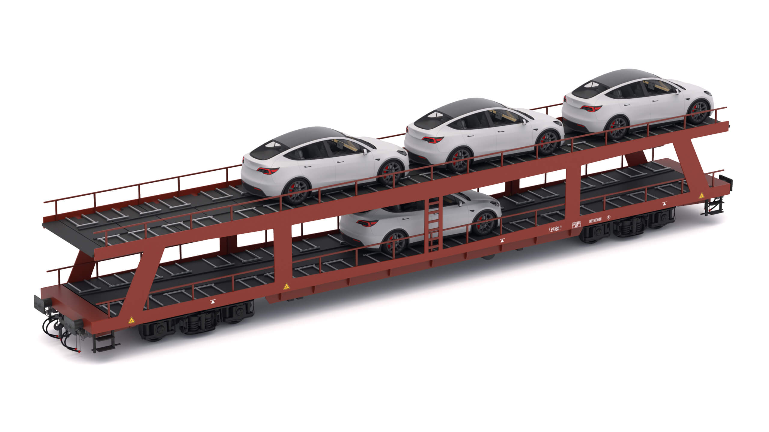 Auto Rack Car Visio Autorack Car Transporter and Tesla Y - 3D Model by ALPHA3DST