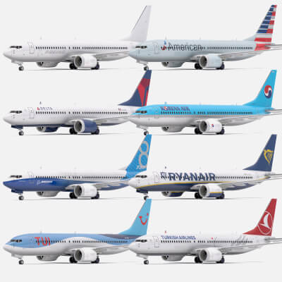 Boeing 737-800 Max Collection 3D Model by ALPHA3DST