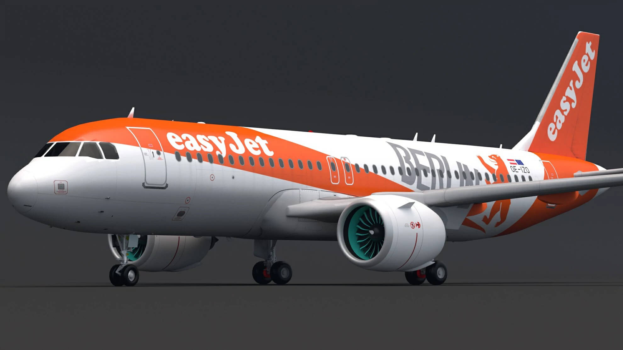 EasyJet Airbus A320 Berlin Airplane 3D Model by ALPHA3DST