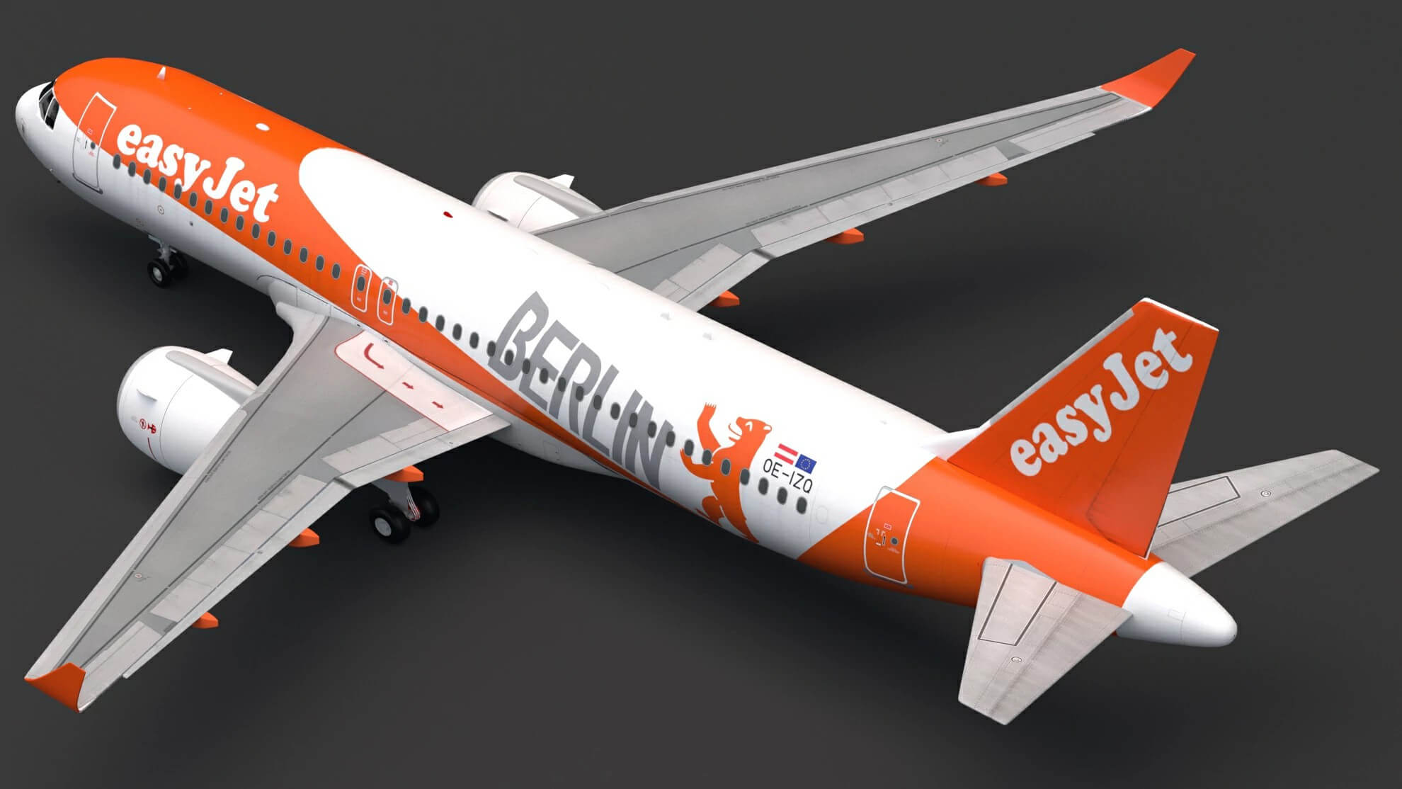 EasyJet Airbus A320 Berlin Airplane 3D Model by ALPHA3DST