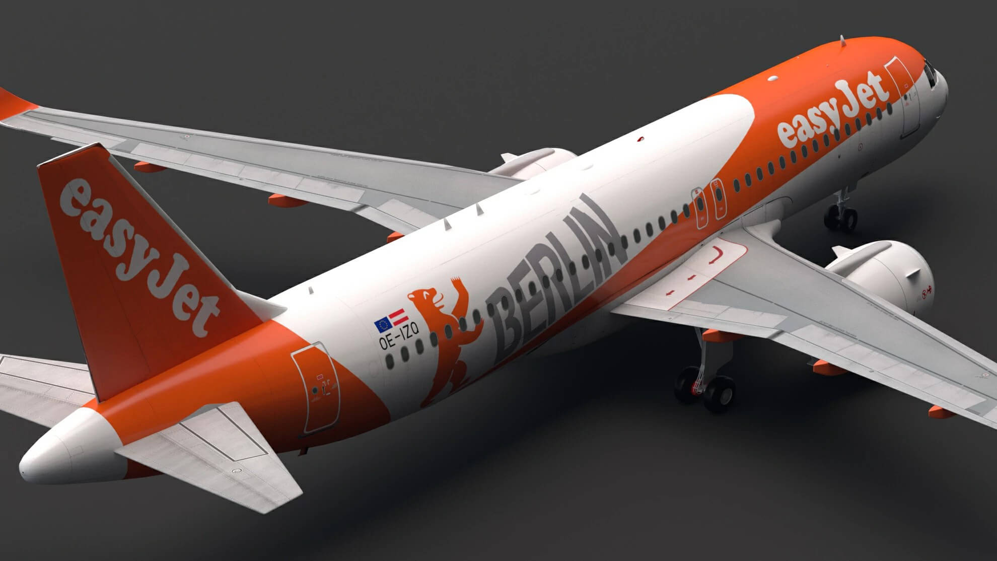 EasyJet Airbus A320 Berlin Airplane 3D Model by ALPHA3DST