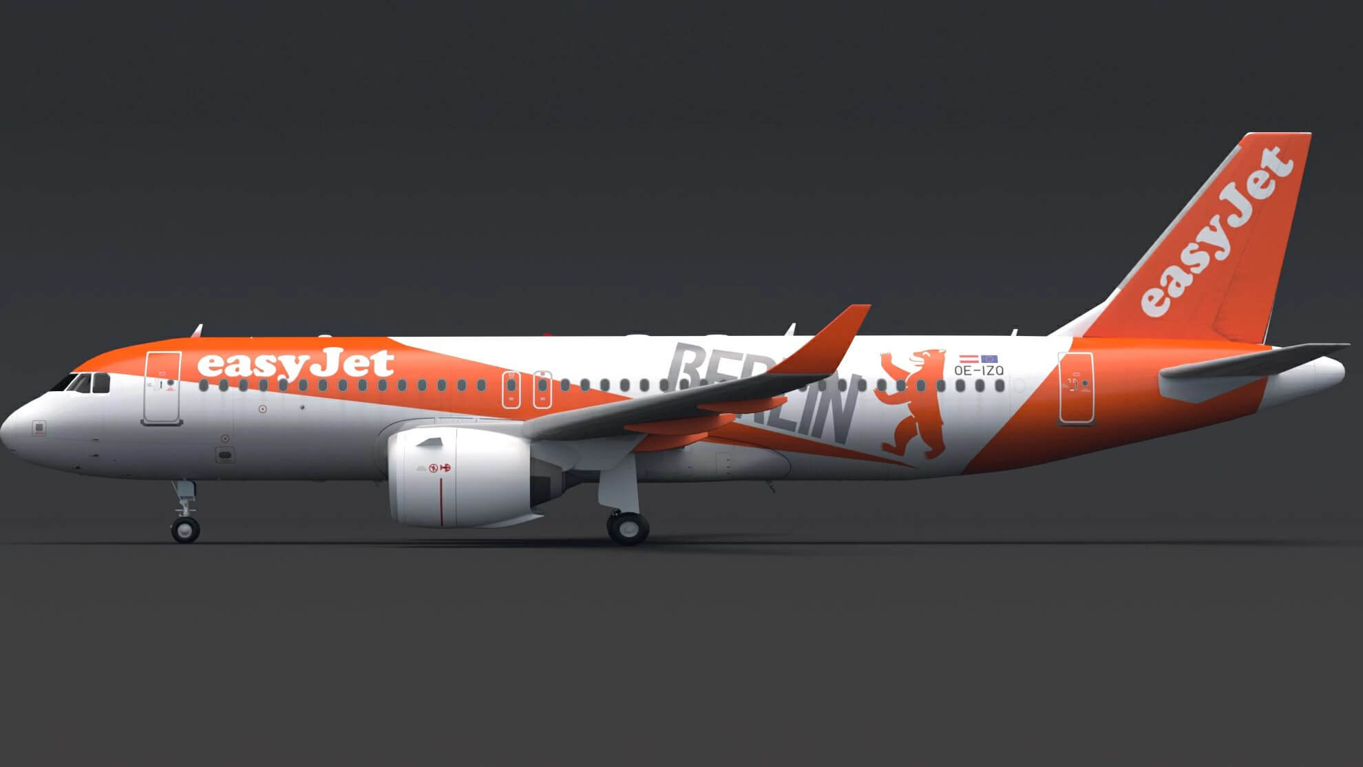 EasyJet Airbus A320 Berlin Airplane 3D Model by ALPHA3DST