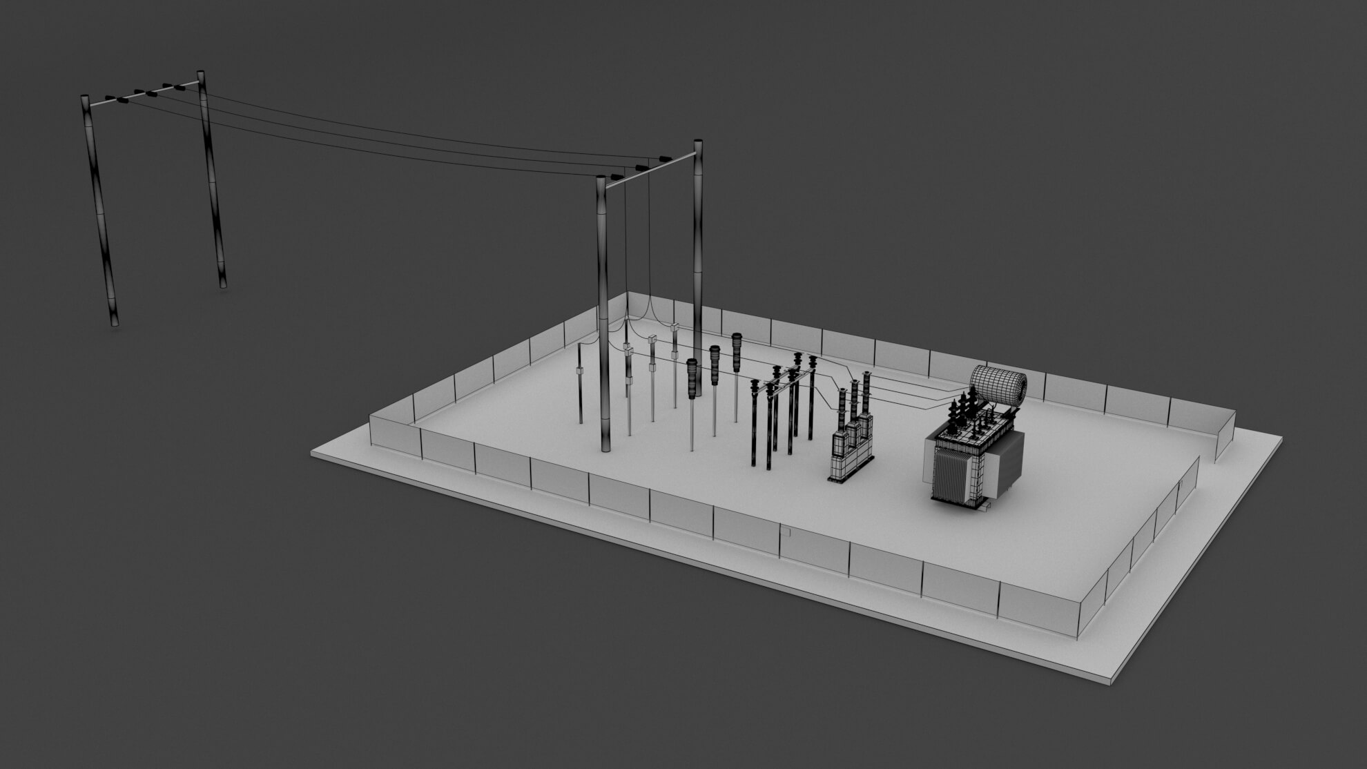 Electrical Substation - 3D Model by ALPHA3DST