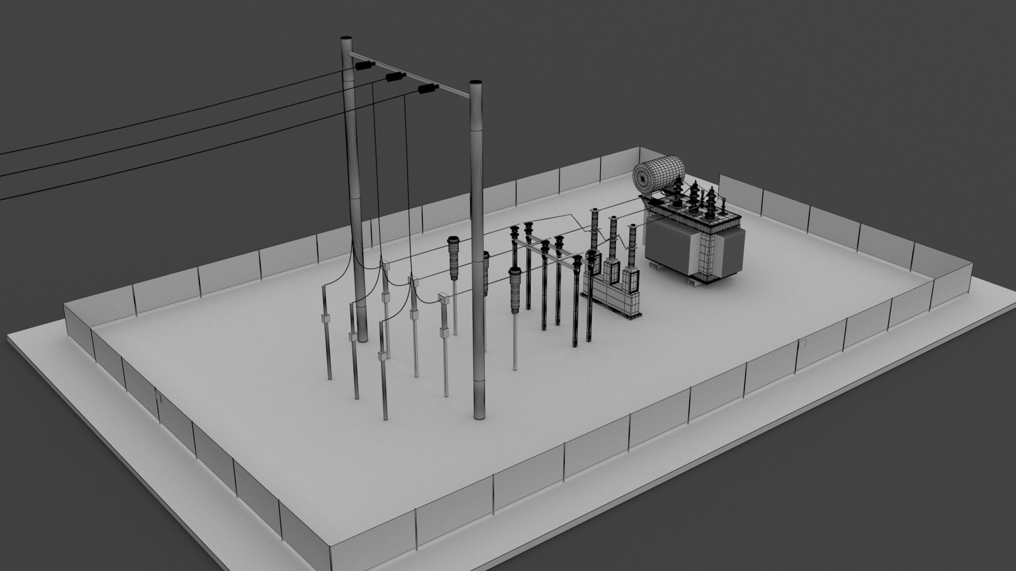 Electrical Substation - 3D Model by ALPHA3DST