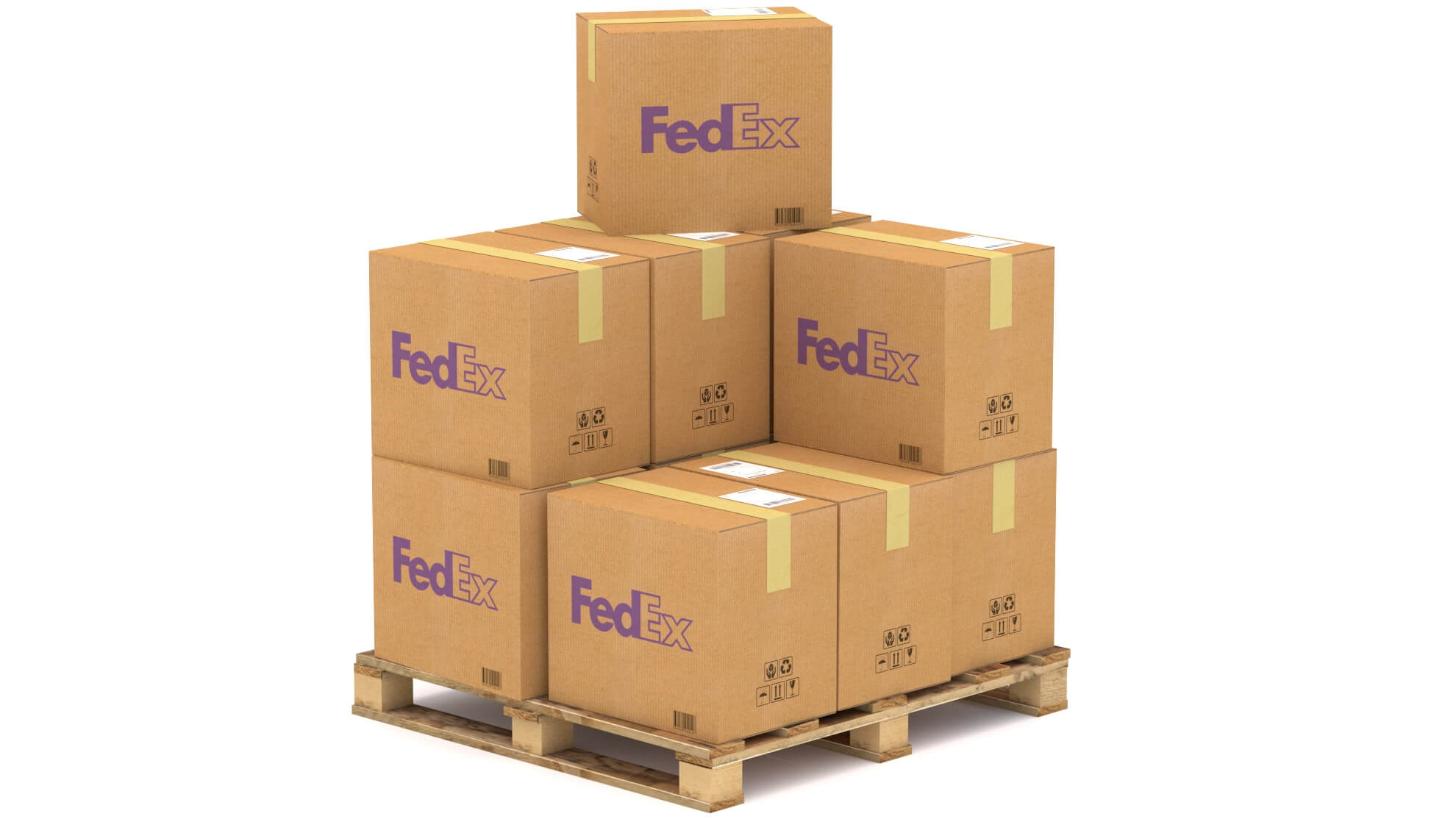FedEx Cardboard Box With Pallet 3D Model by ALPHA3DST