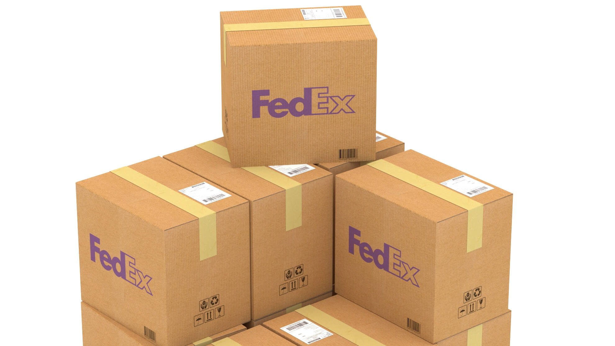 FedEx Cardboard Box With Pallet 3D Model by ALPHA3DST