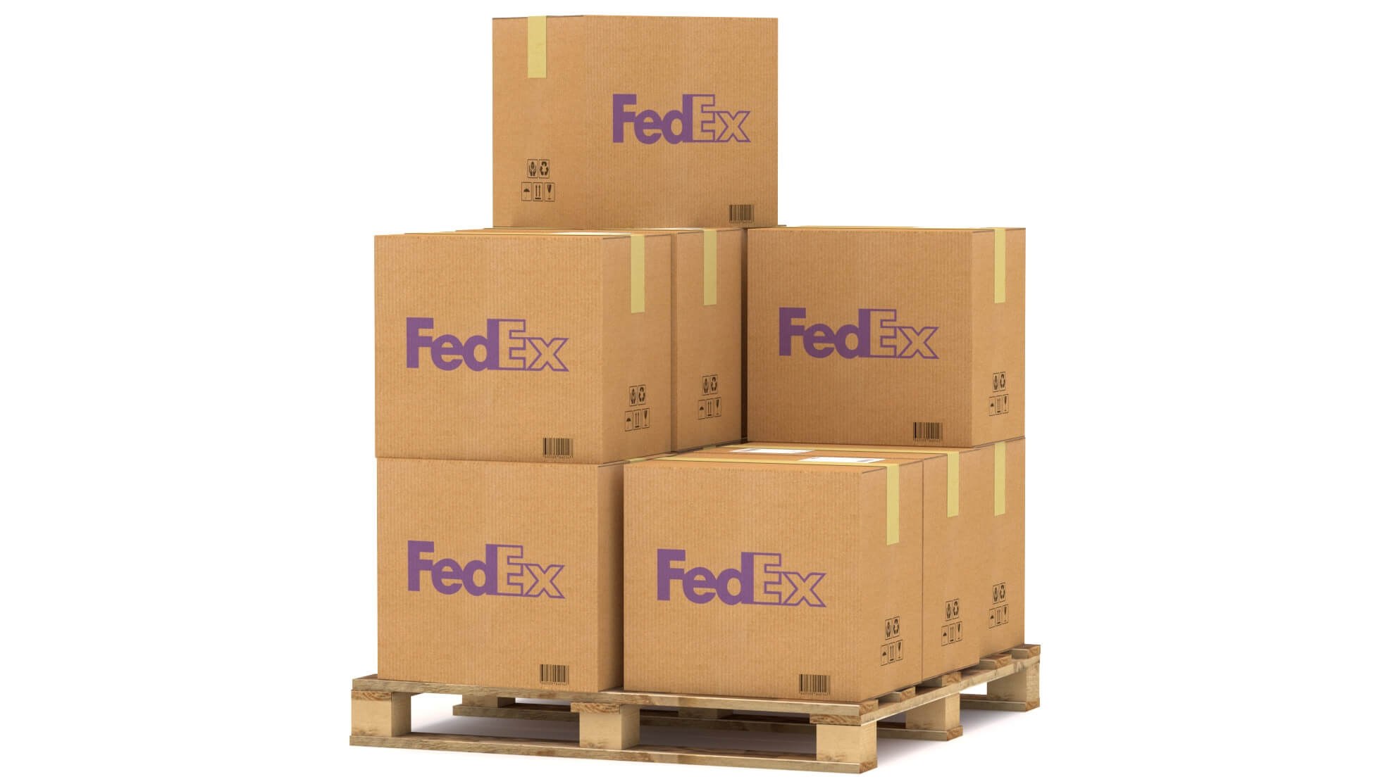 FedEx Cardboard Box With Pallet 3D Model by ALPHA3DST