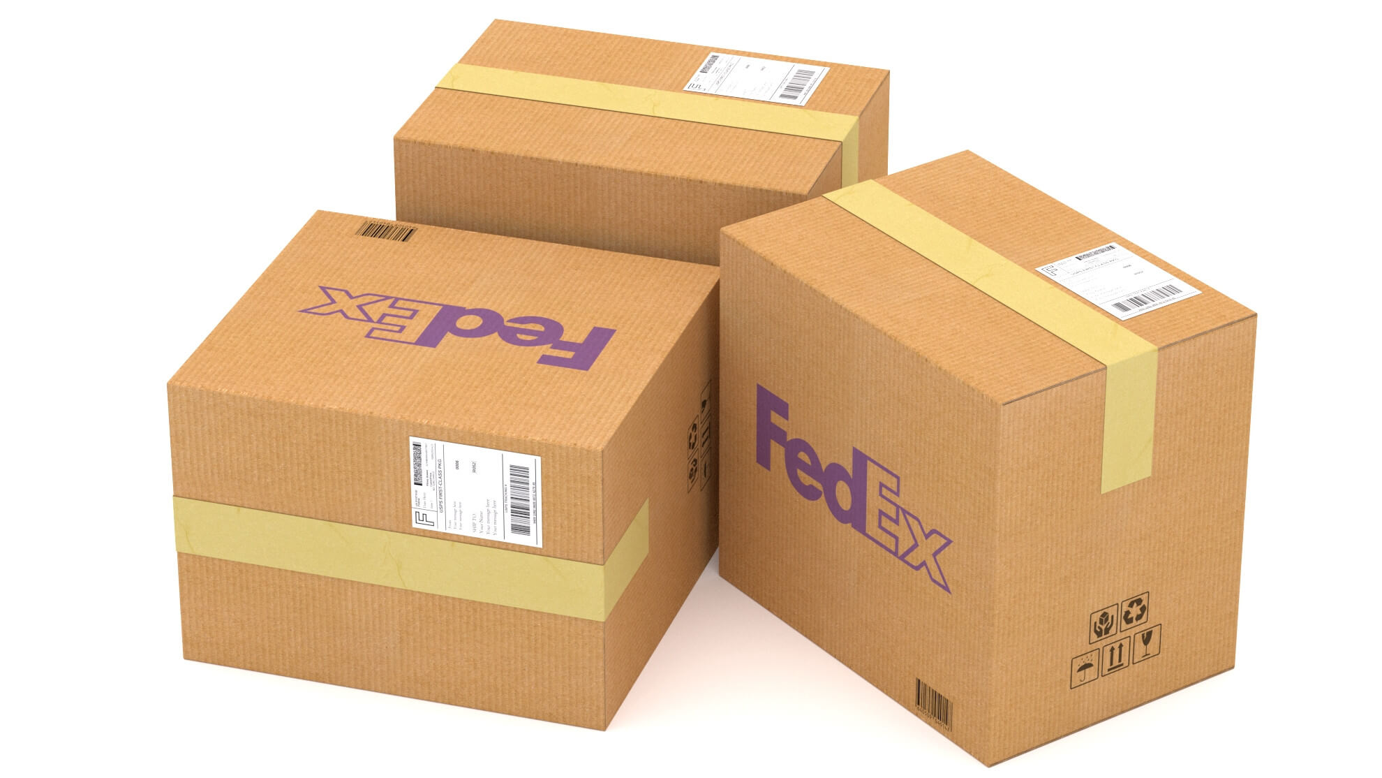 FedEx Cardboard Box 3D Model by ALPHA3DST